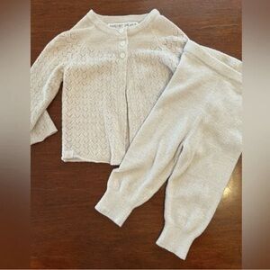 Cream Knit Baby Outfit Set